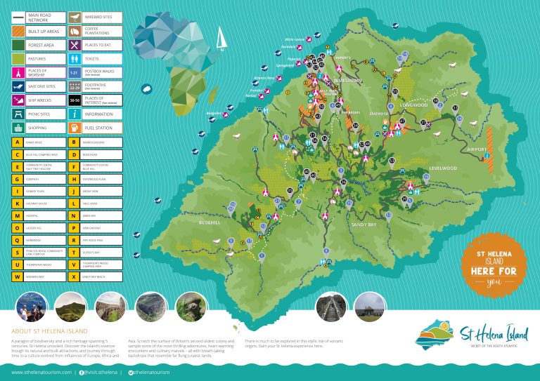 St Helena Tourism Map